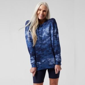 Athleta Balance Printed Blue Motif Pullover